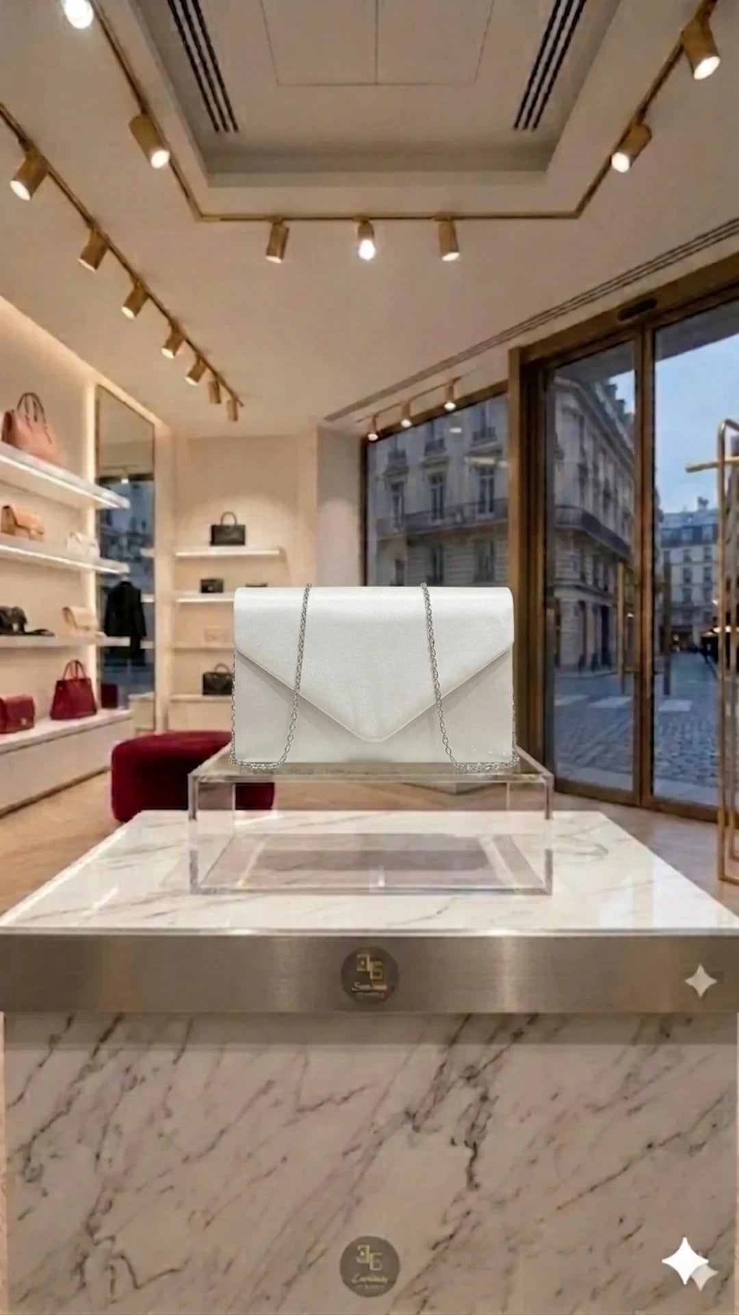 Tasche - Minimalistische weiße Clutch