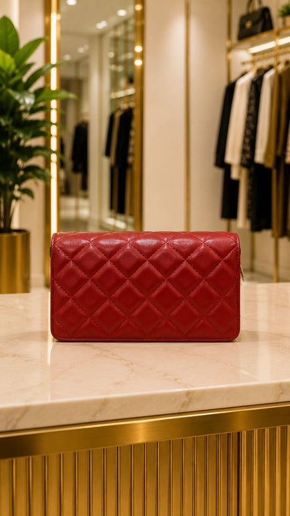 Borsa Trapunto Rosso - vista posteriore trapuntata