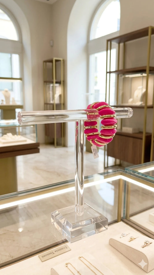 Bracciale - Rigido Fucsia & Oro