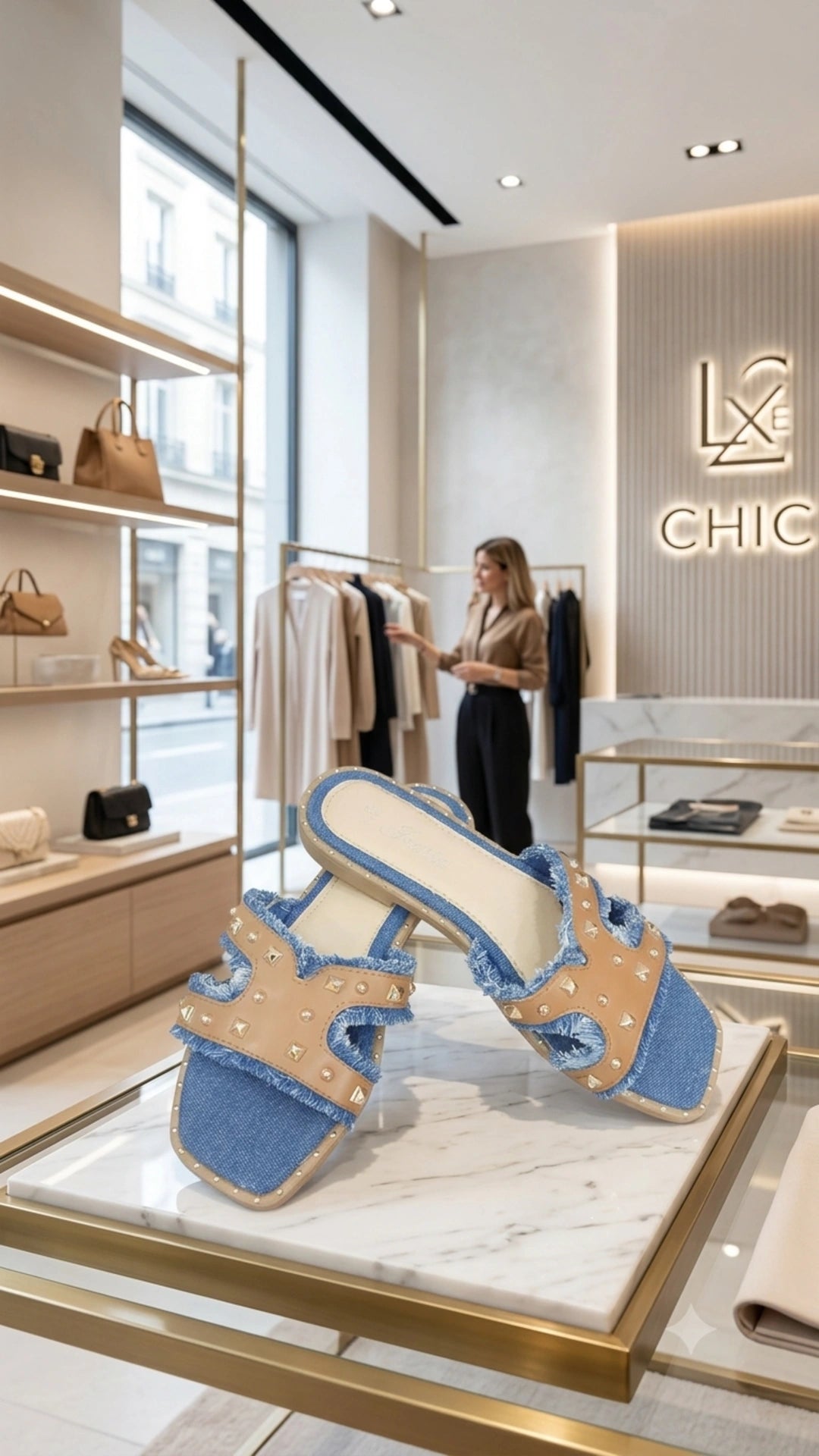 Ciabattine Denim Chic - vista laterale