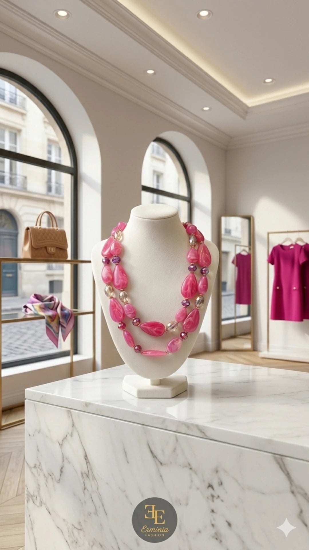 Collana "Perle di Luce Rosa"