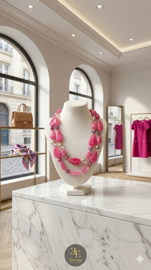 Collana "Perle di Luce Rosa"