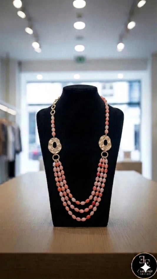 Collana - Perle Corallo Rosa & Oro