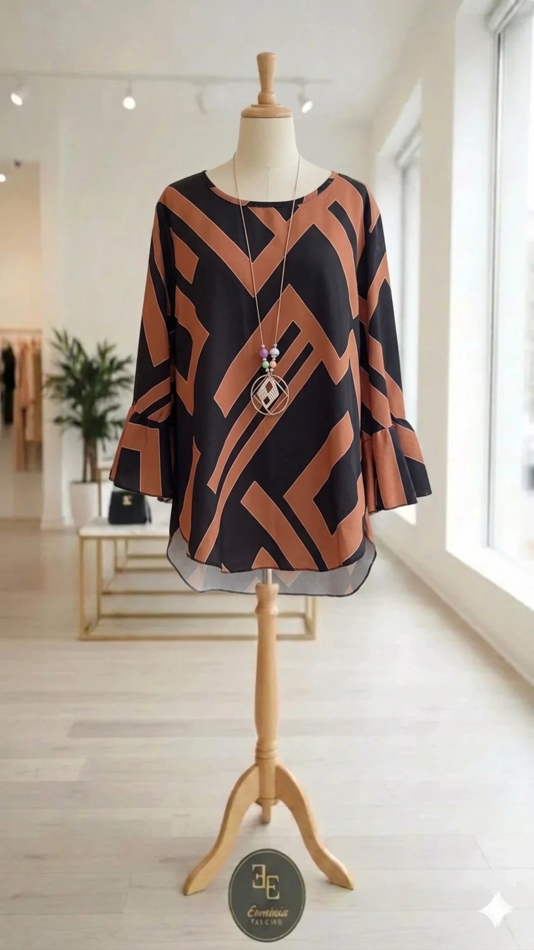 Blusa - Terracotta Geometry Blouse
