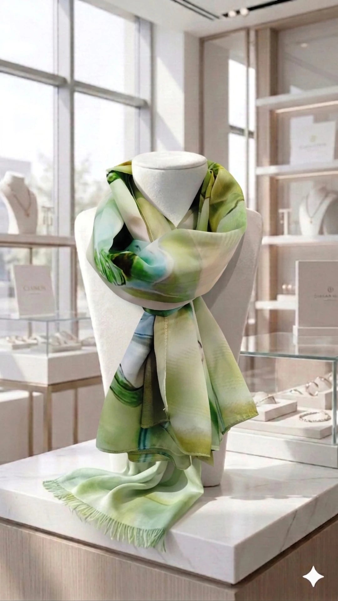 Outfit - "Giardino Mediterraneo · Collana Multifilo Verde Oliva + Orecchini Arc-en-Ciel"