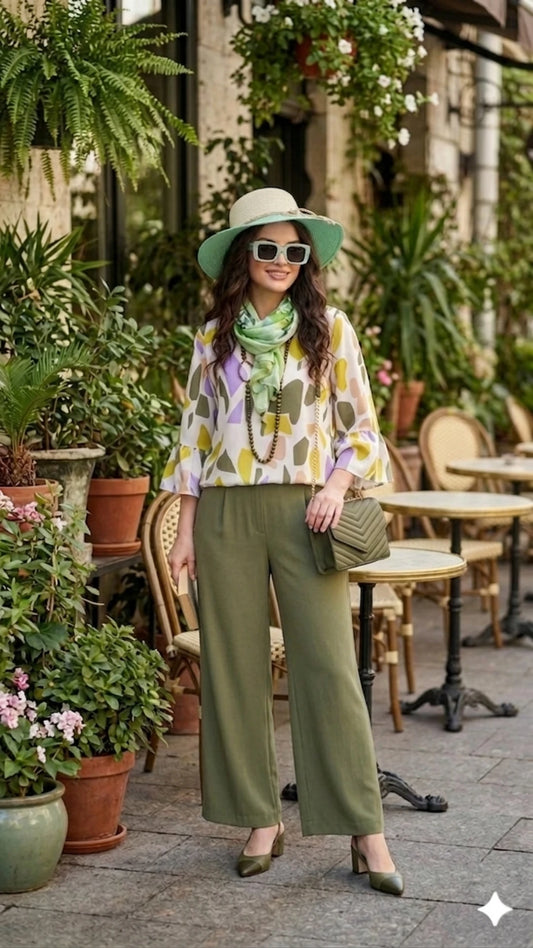 Outfit - "Mediterranean Garden · Jade Olive Jewelry Set"