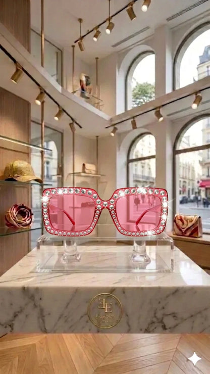 Occhiali - Rosa con Strass Cristallo